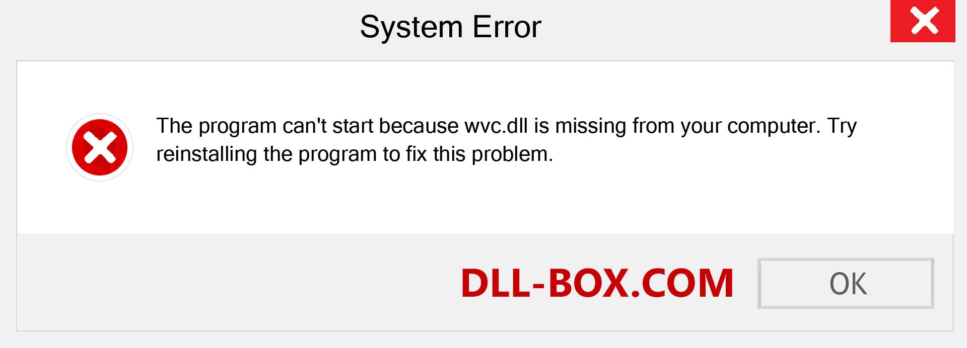  wvc.dll file is missing?. Download for Windows 7, 8, 10 - Fix  wvc dll Missing Error on Windows, photos, images
