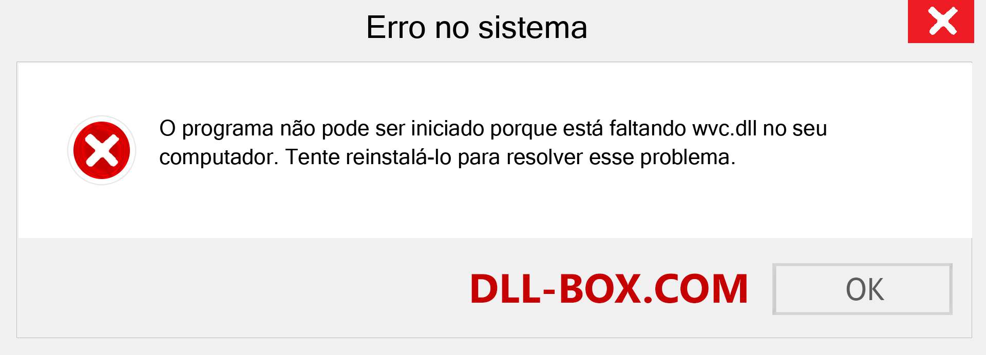 Arquivo wvc.dll ausente ?. Download para Windows 7, 8, 10 - Correção de erro ausente wvc dll no Windows, fotos, imagens